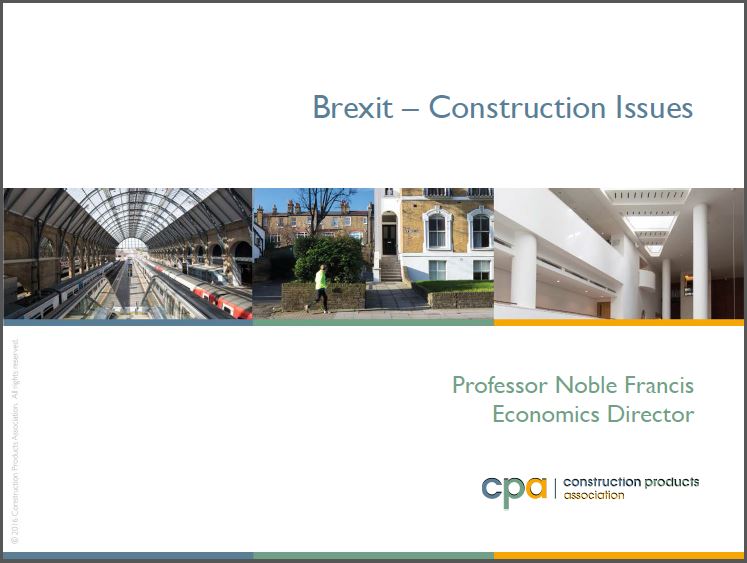 CPA Brexit Issues for Construction, August 2018