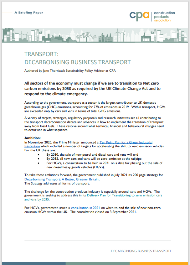 Decarbonising Business Transport