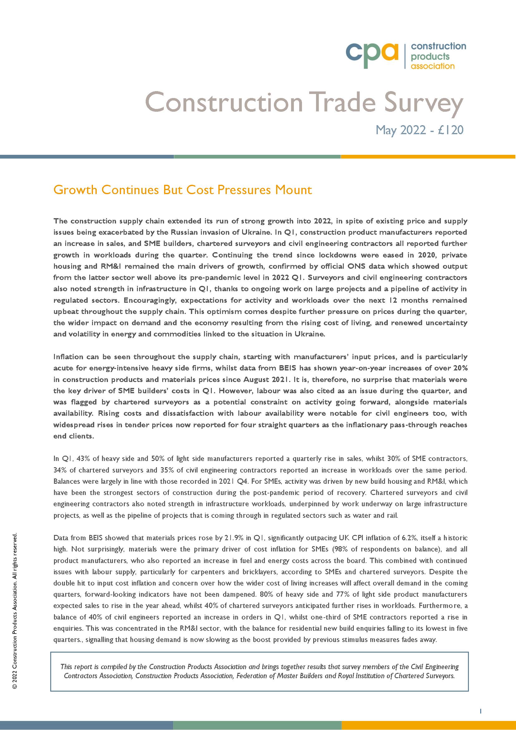 Construction Trade Survey - 2021 Q3