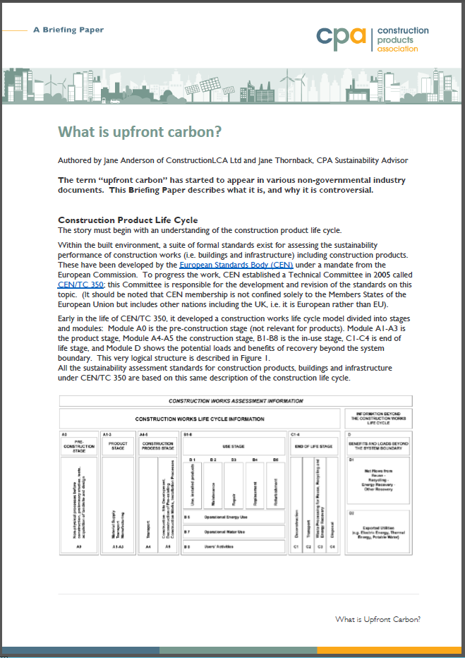 What is upfront carbon?